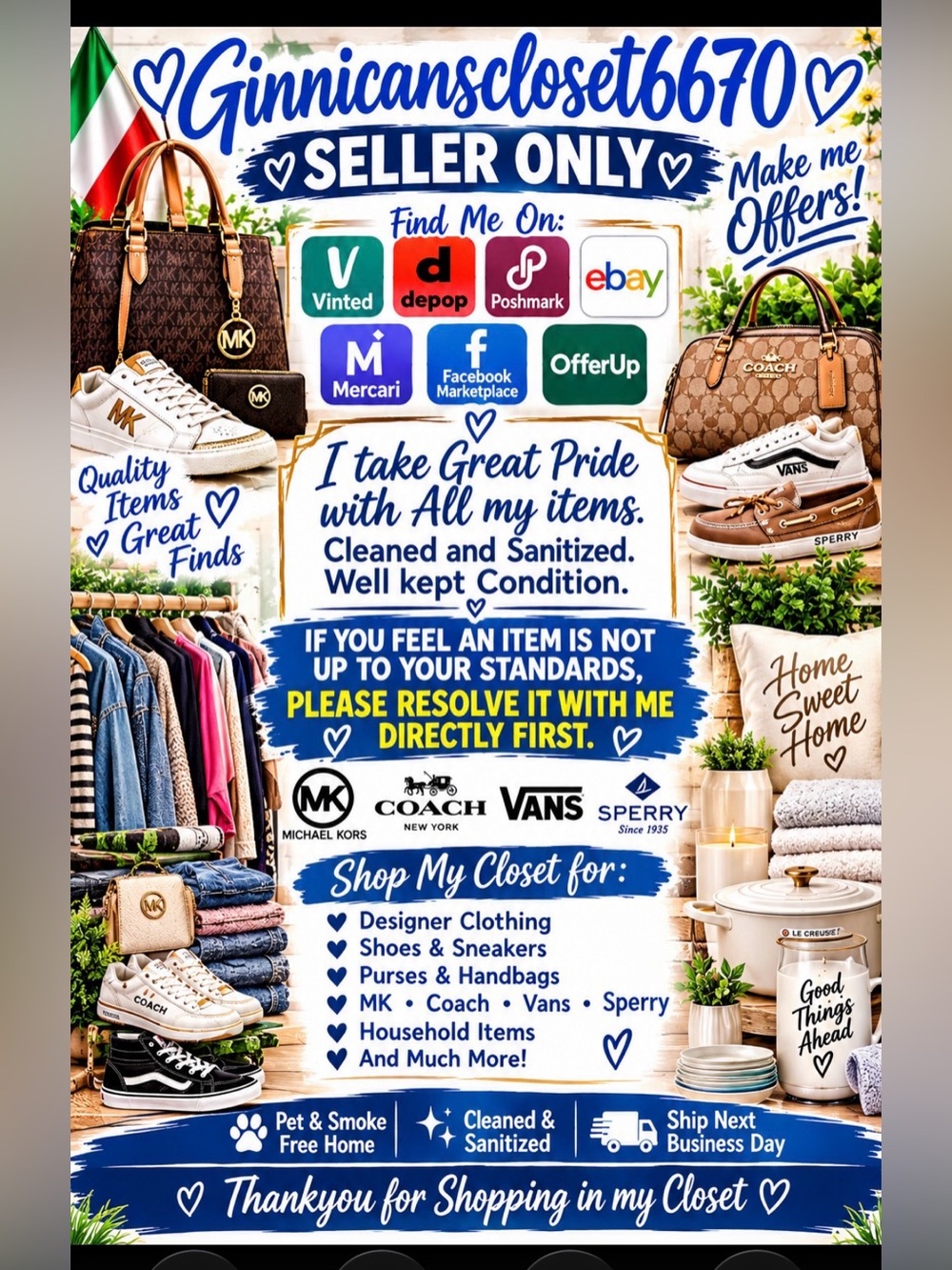 Branded Poster - Blue and White Promotional Print
